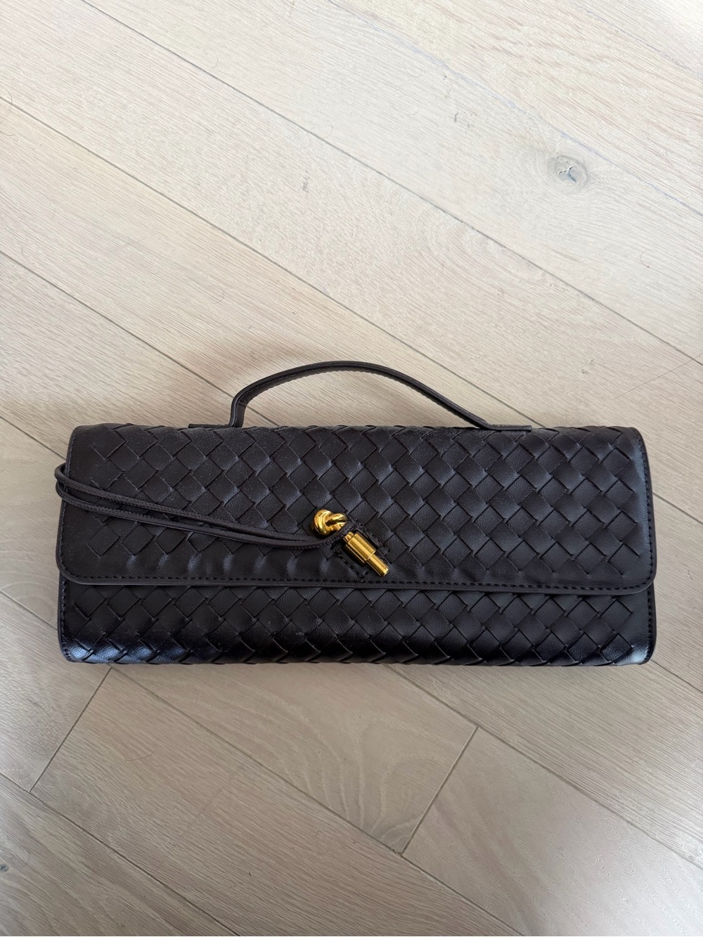 Classic Woven Leather Clutch in Burgundy from Amazon
